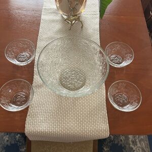 Vintage Princess House Fantasia - 5 Piece Crystal Salad Bowl Set